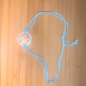 Light Blue Bracelet With Cactus Charm